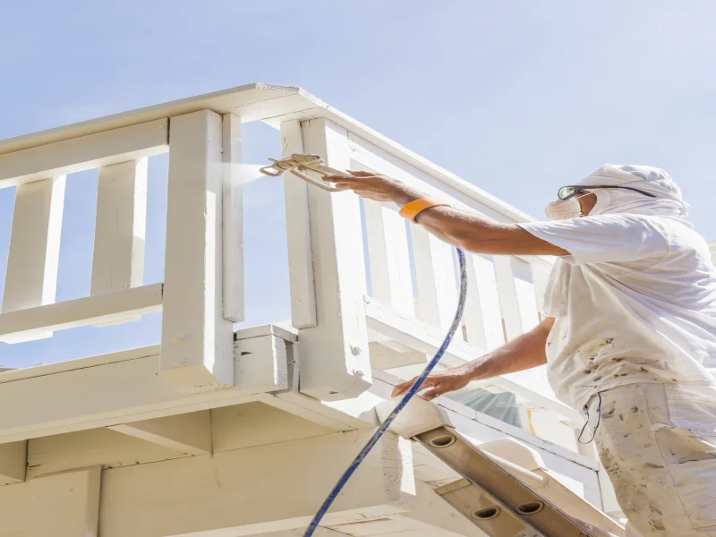 Deck pressure washing Toronto cleaning wood deck before staining or painting to remove grey weathering and mould